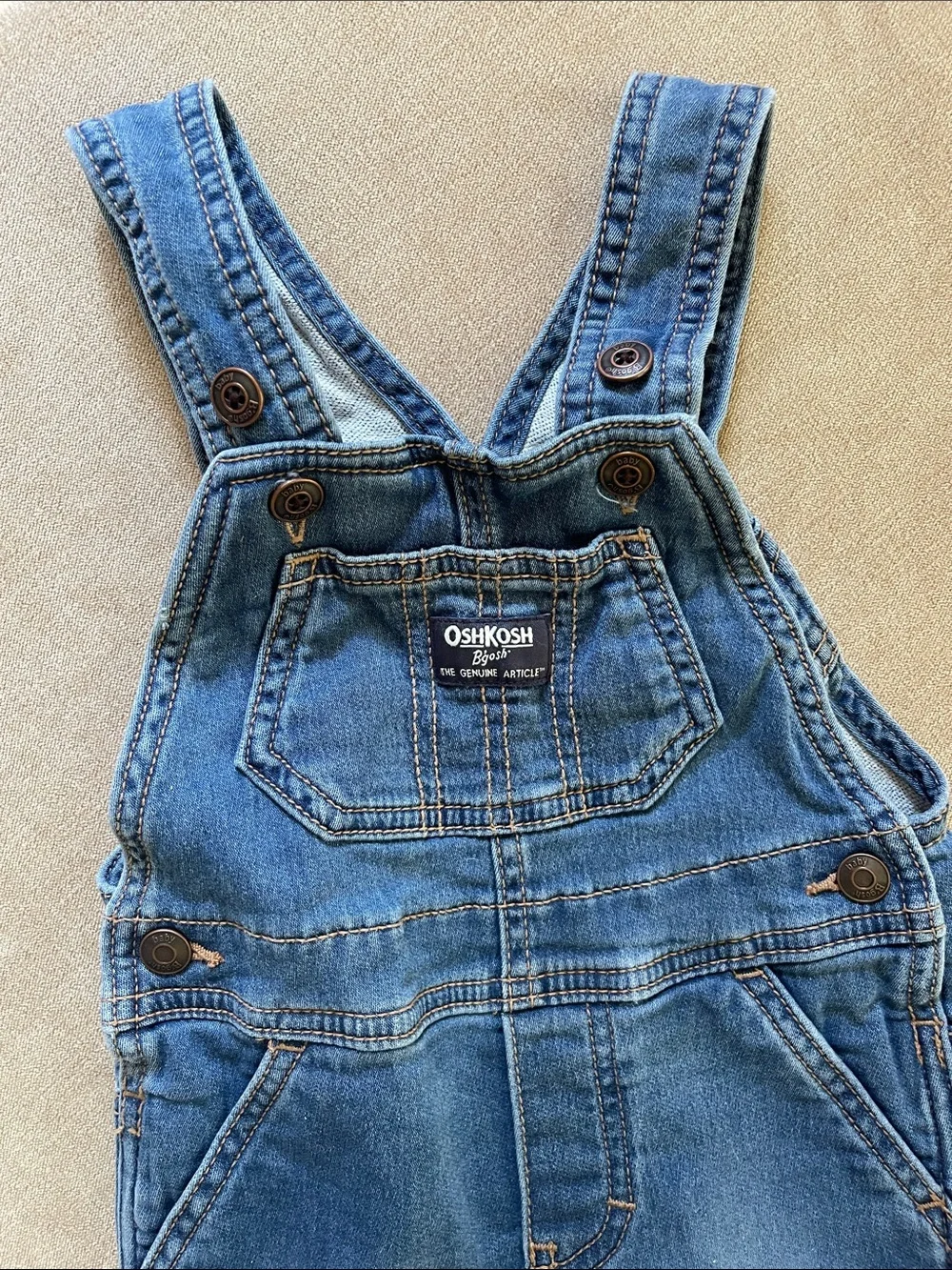OshKosh B'gosh Blue Denim Overalls with Pockets